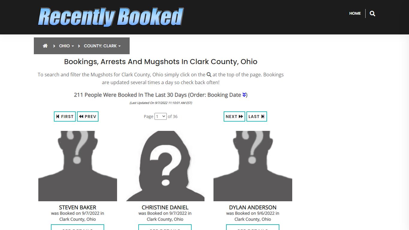 Recent bookings, Arrests, Mugshots in Clark County, Ohio - Recently Booked